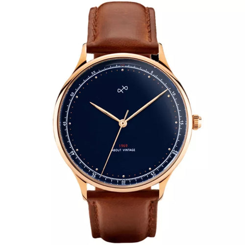 About Vintage 1969 Gold Midnight Blue 39mm front