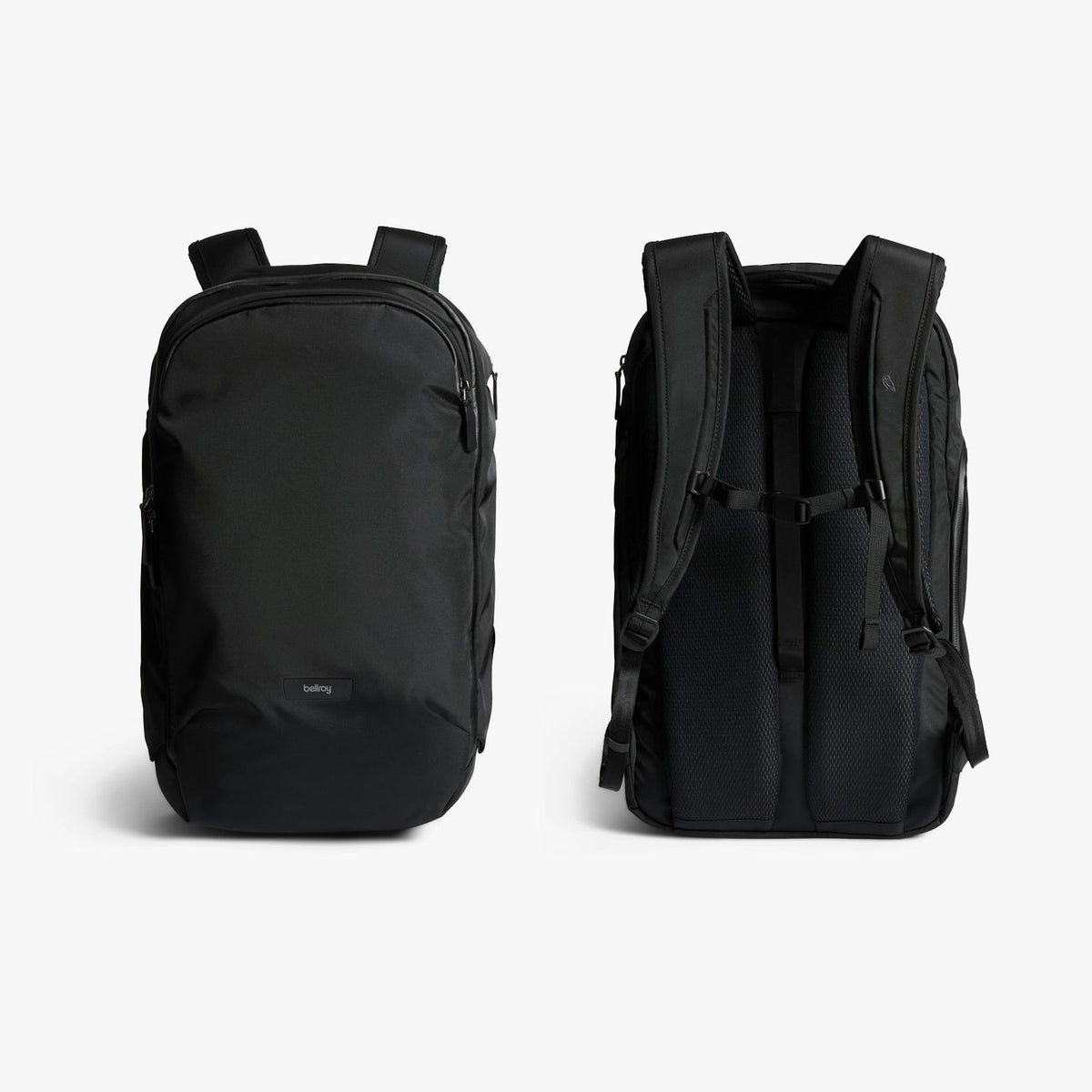 Bellroy Transit Workpack Pro 28L black front and back views