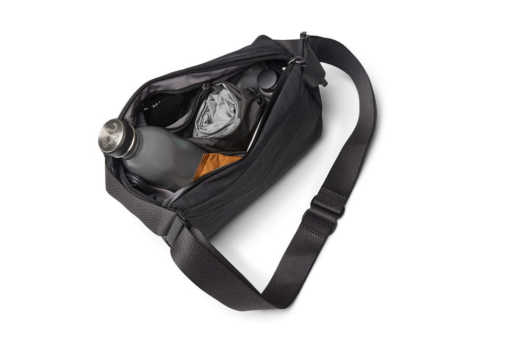 Bellroy Venture Sling 6L open interior with daily essentials