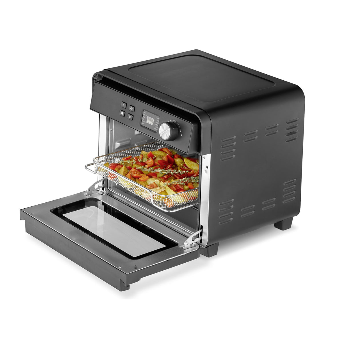 CASO AirFry Chef 1700 open with food basket