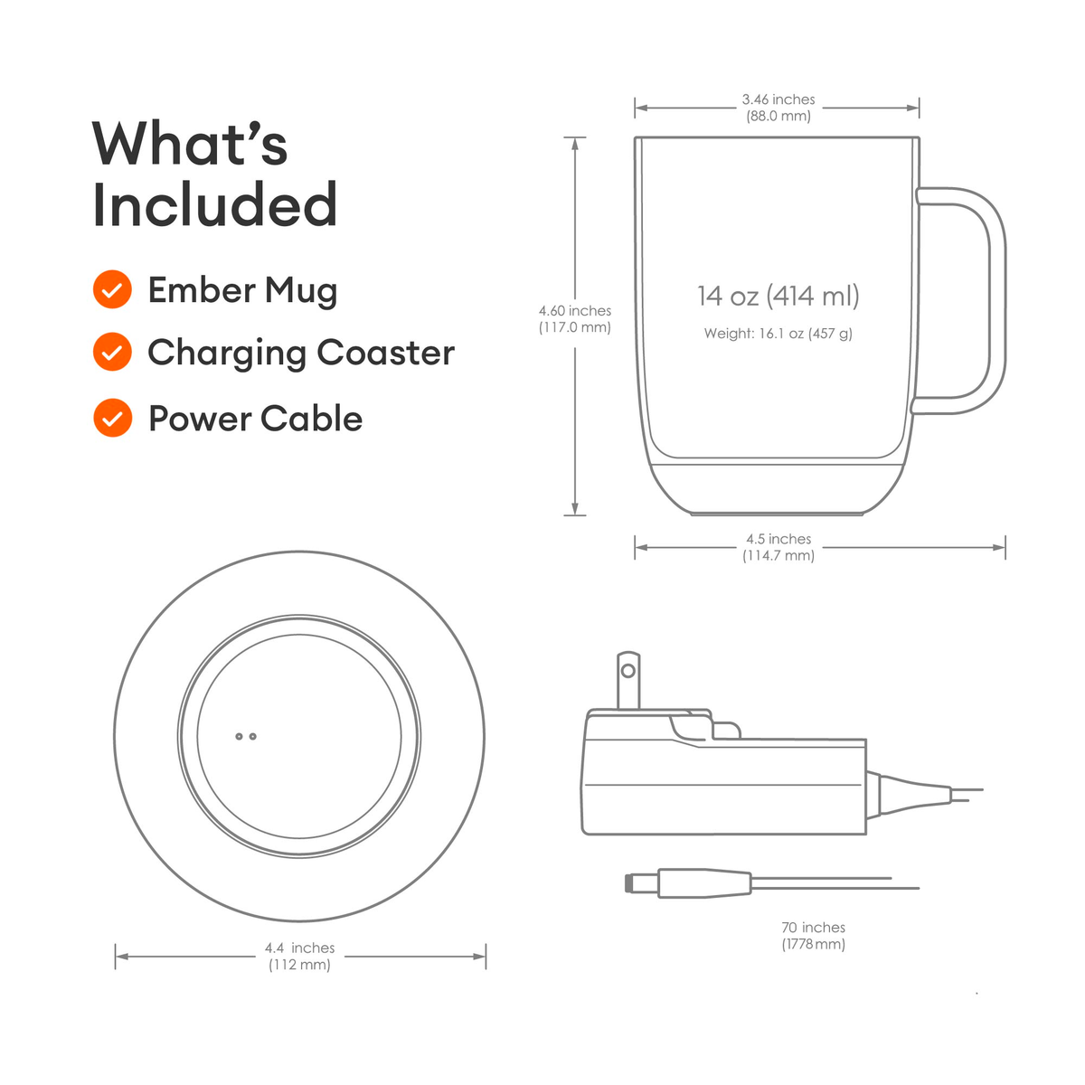 Ember Mug 2 14 oz product features