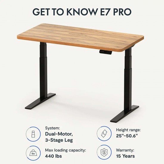FlexiSpot E7 Pro dual motor standing desk specifications