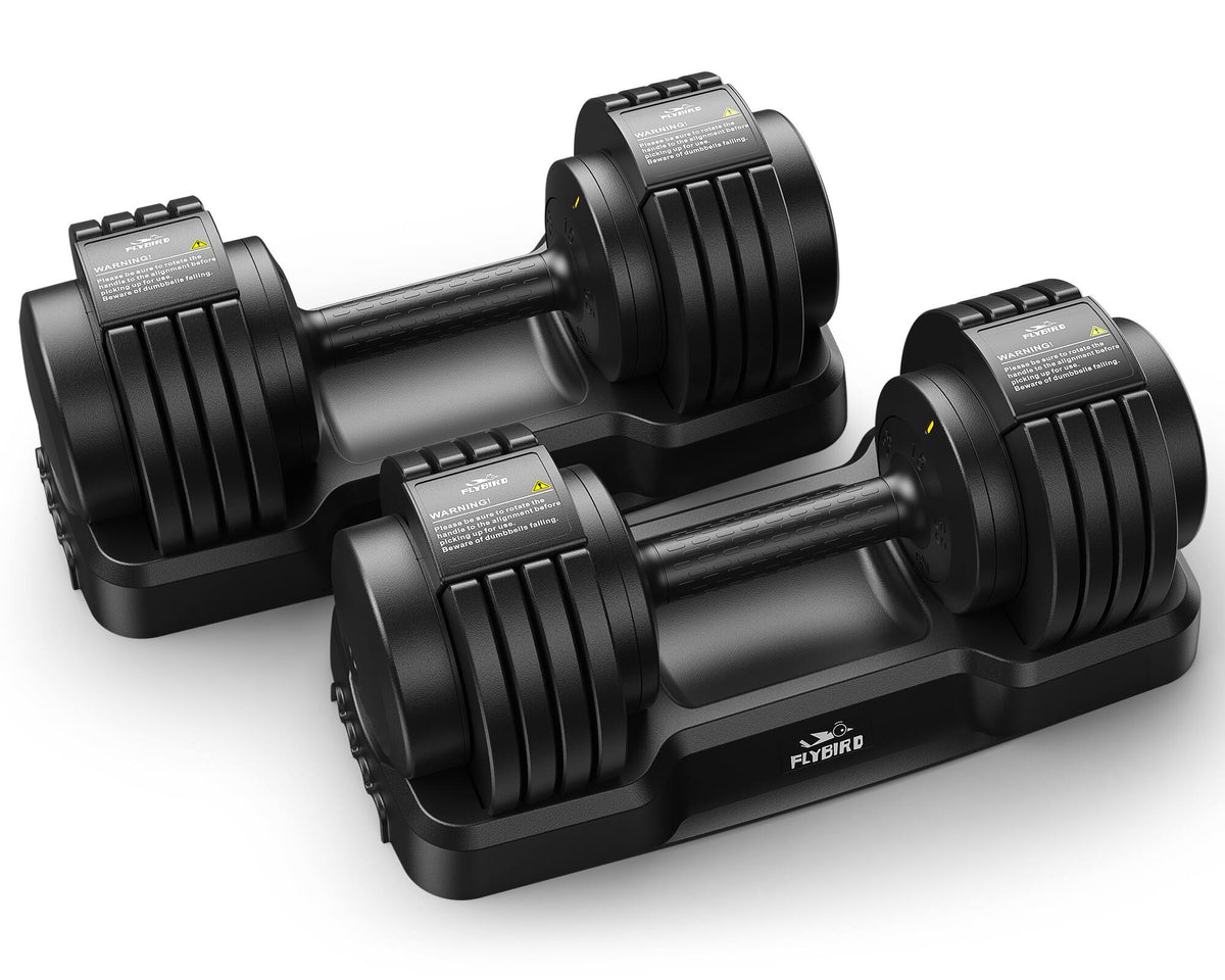 FLYBIRD 55 lb adjustable dumbbell set
