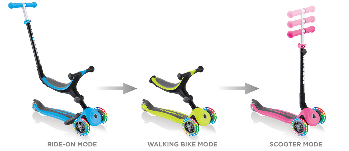 Globber GO UP Foldable Plus Lights three riding modes