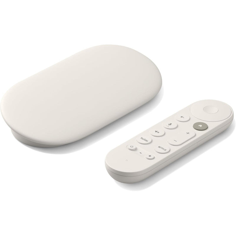 Google TV Streamer 4K Porcelain with voice remote