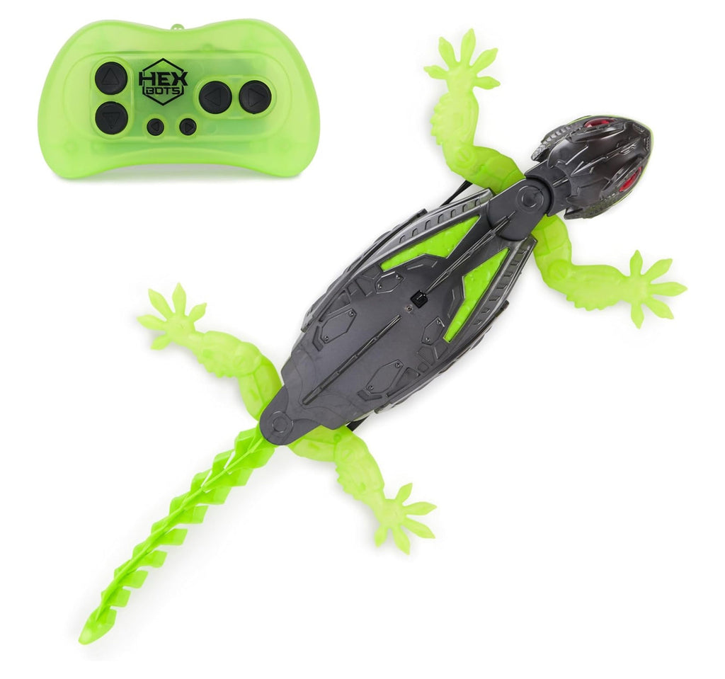 HEX BOTS Wall Crawler Gecko and remote on white background