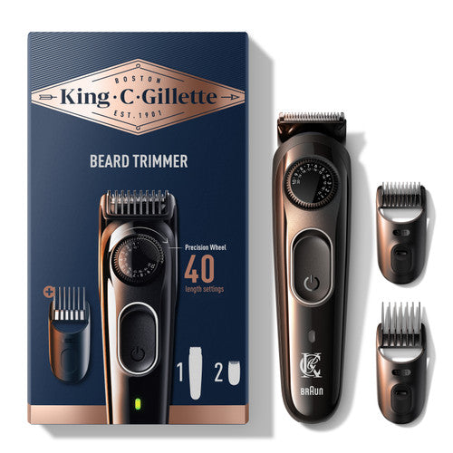 King C. Gillette Beard Trimmer with precision wheel and combs