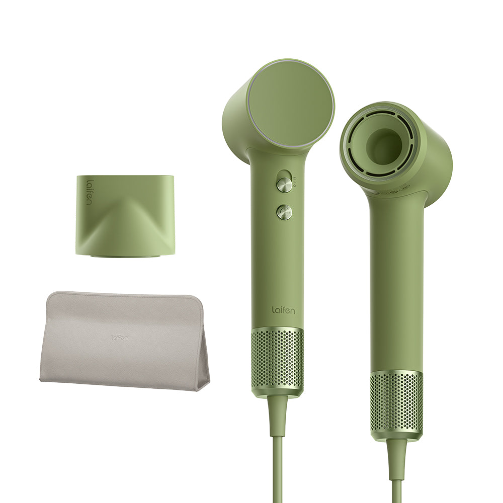 Laifen Mini high-speed hair dryer with nozzle and travel pouch