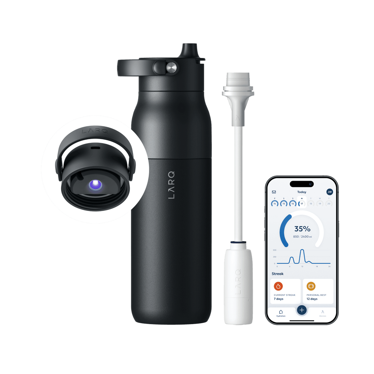 LARQ Bottle PureVis 2 Obsidian Black product view
