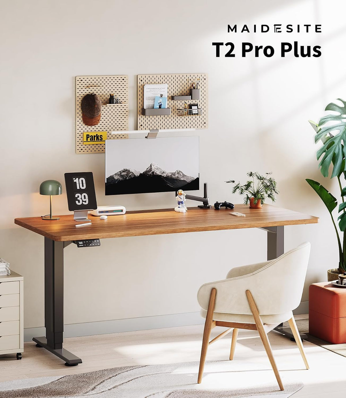 MAIDeSITe T2 Pro Plus standing desk home office setup
