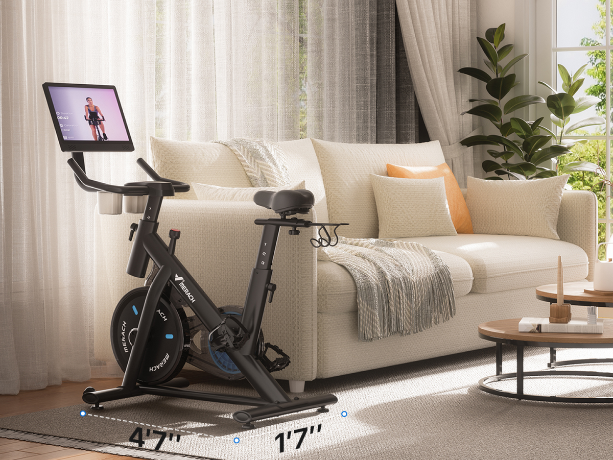 MERACH S26 Aura exercise bike in home setting