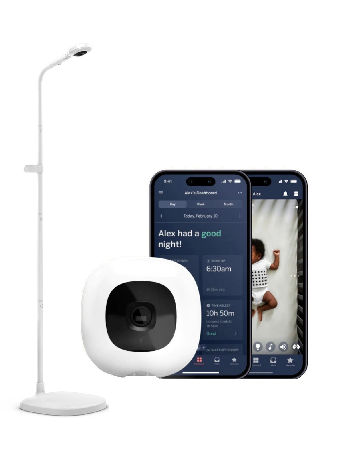 Nanit Pro baby monitor with Floor Stand and mobile app