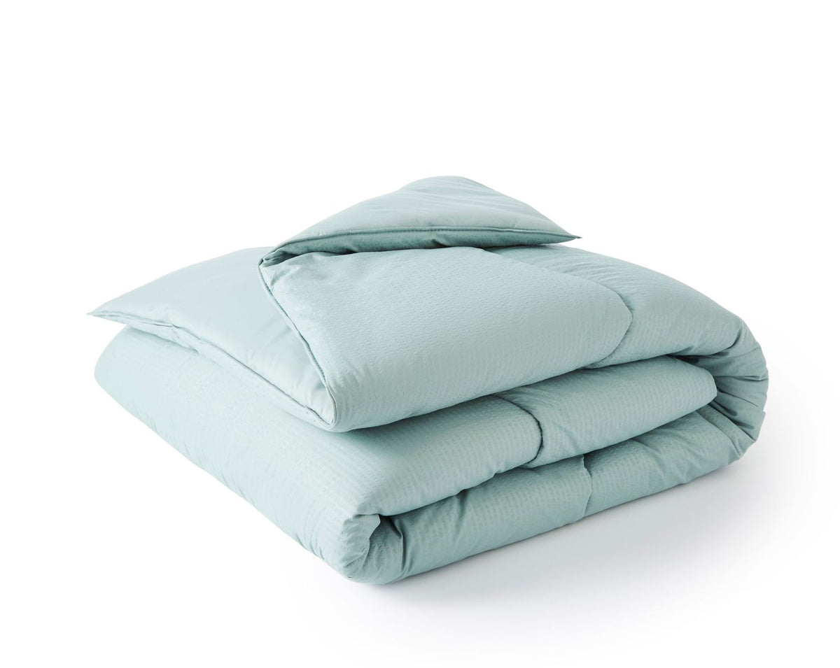 Night Lark Seersucker Coverless Duvet Set Meadow Green