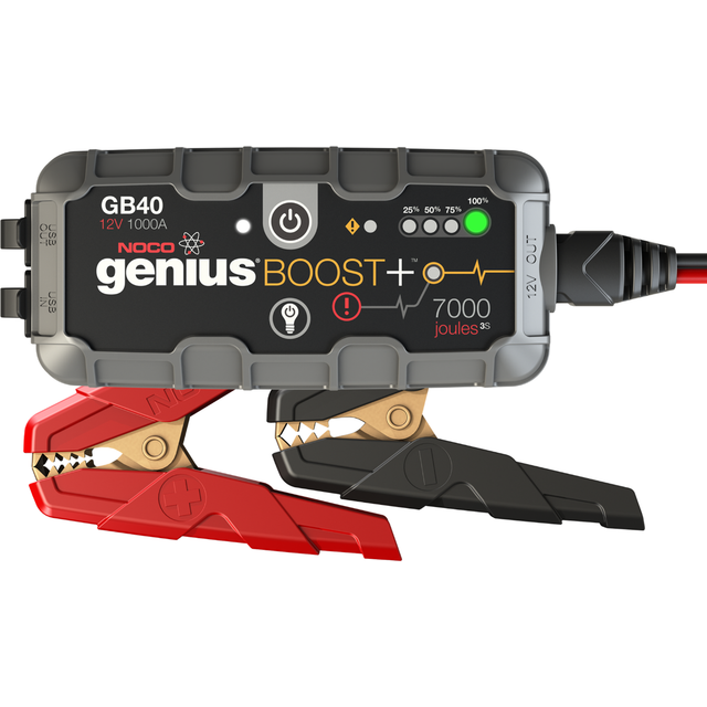 NOCO Boost Plus GB40 jump starter with clamps