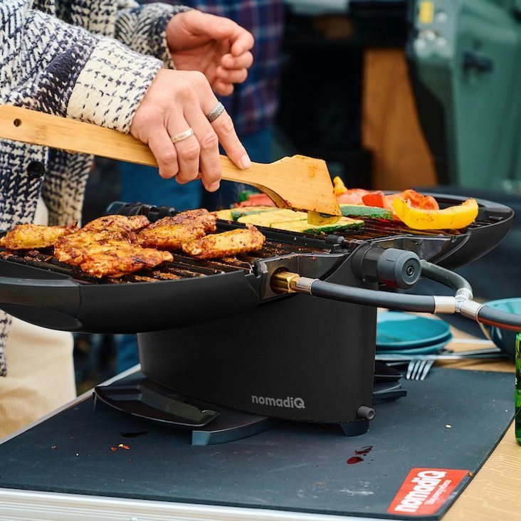 nomadiQ portable gas barbecue cooking outdoors