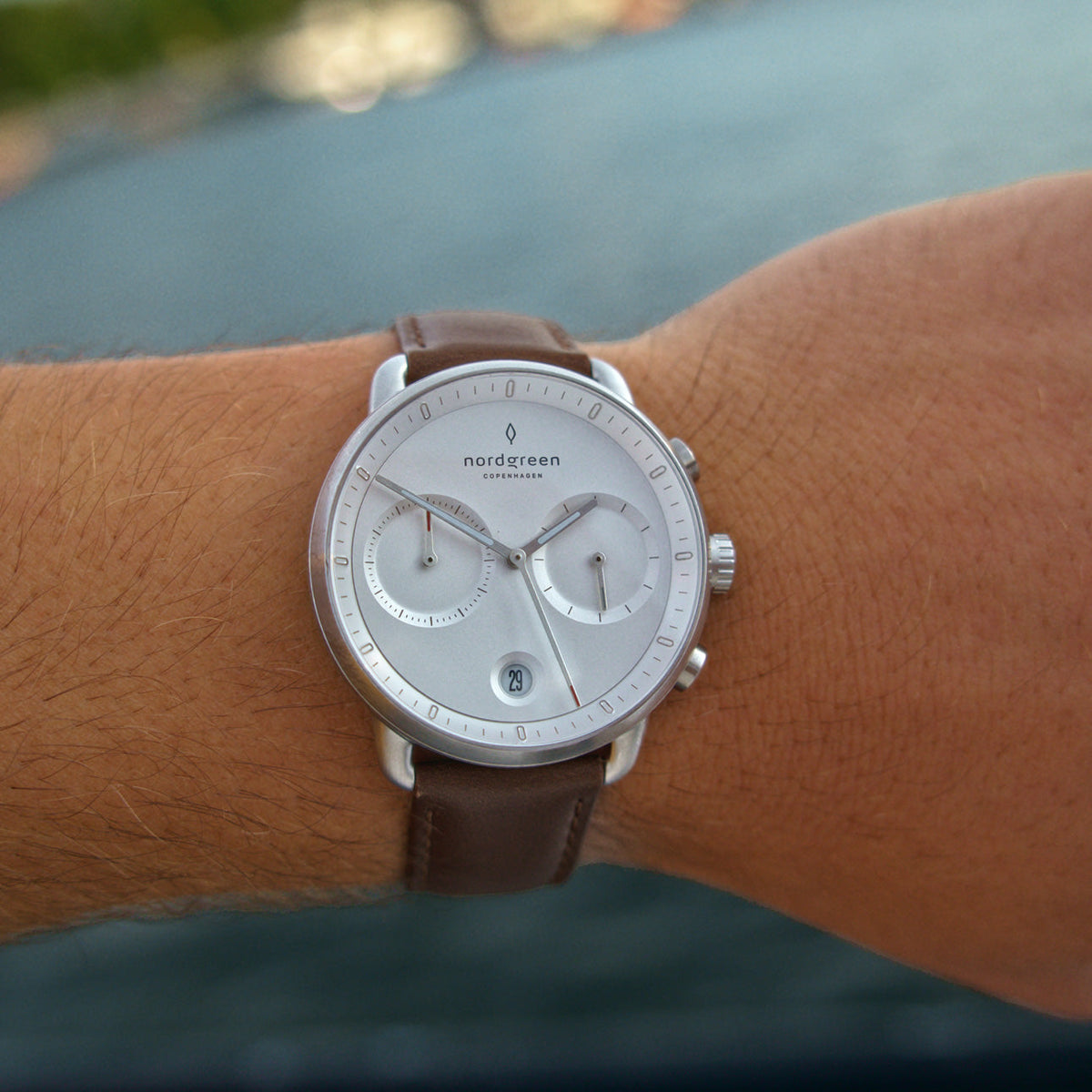 Nordgreen Pioneer chronograph wrist view
