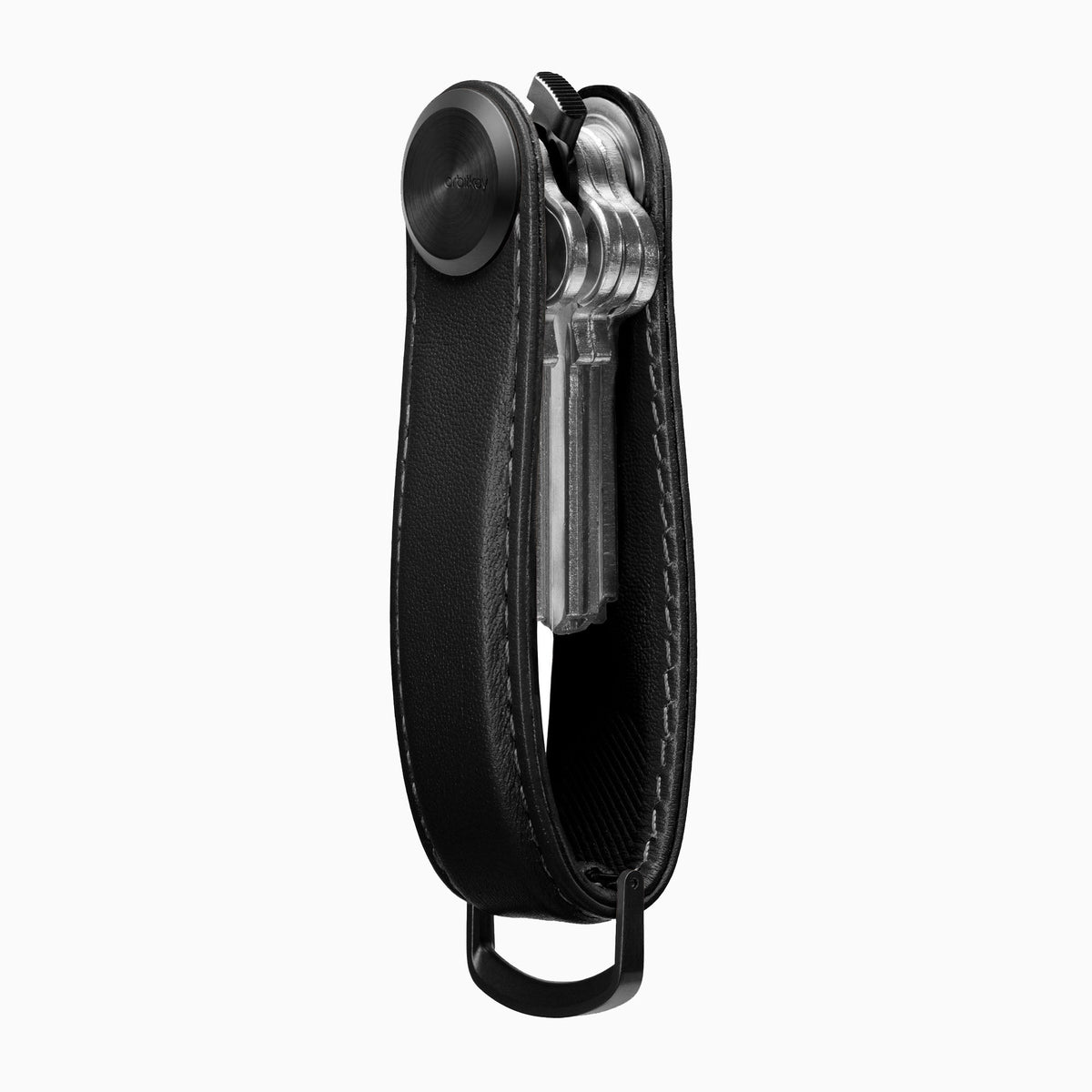 Orbitkey Key Organizer Pro Leather Blackout side profile