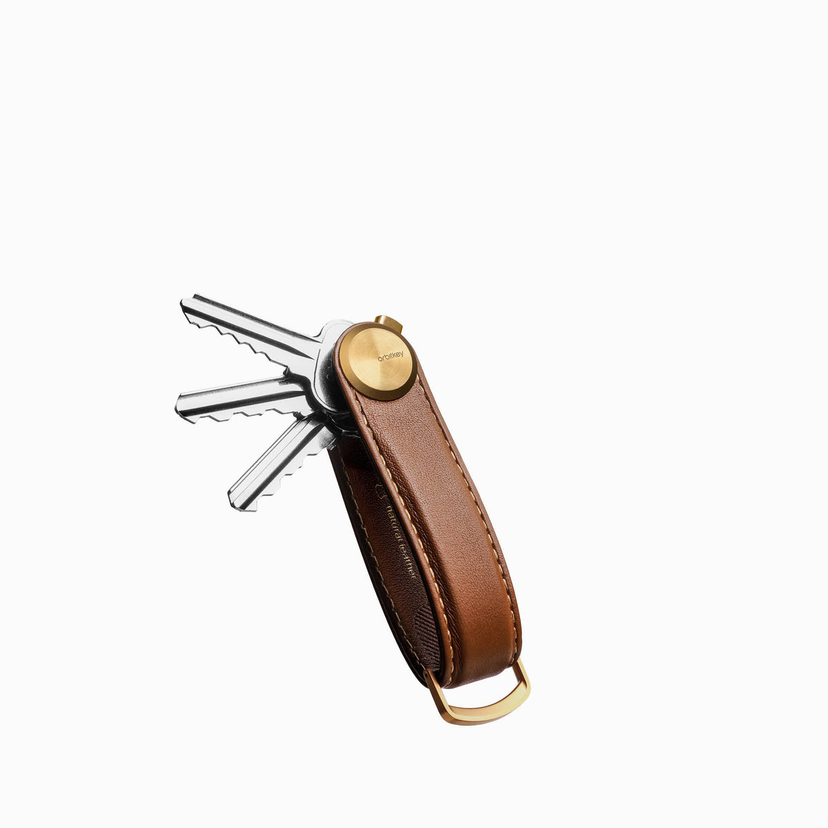 Orbitkey Key Organizer Pro Leather Cedar with keys