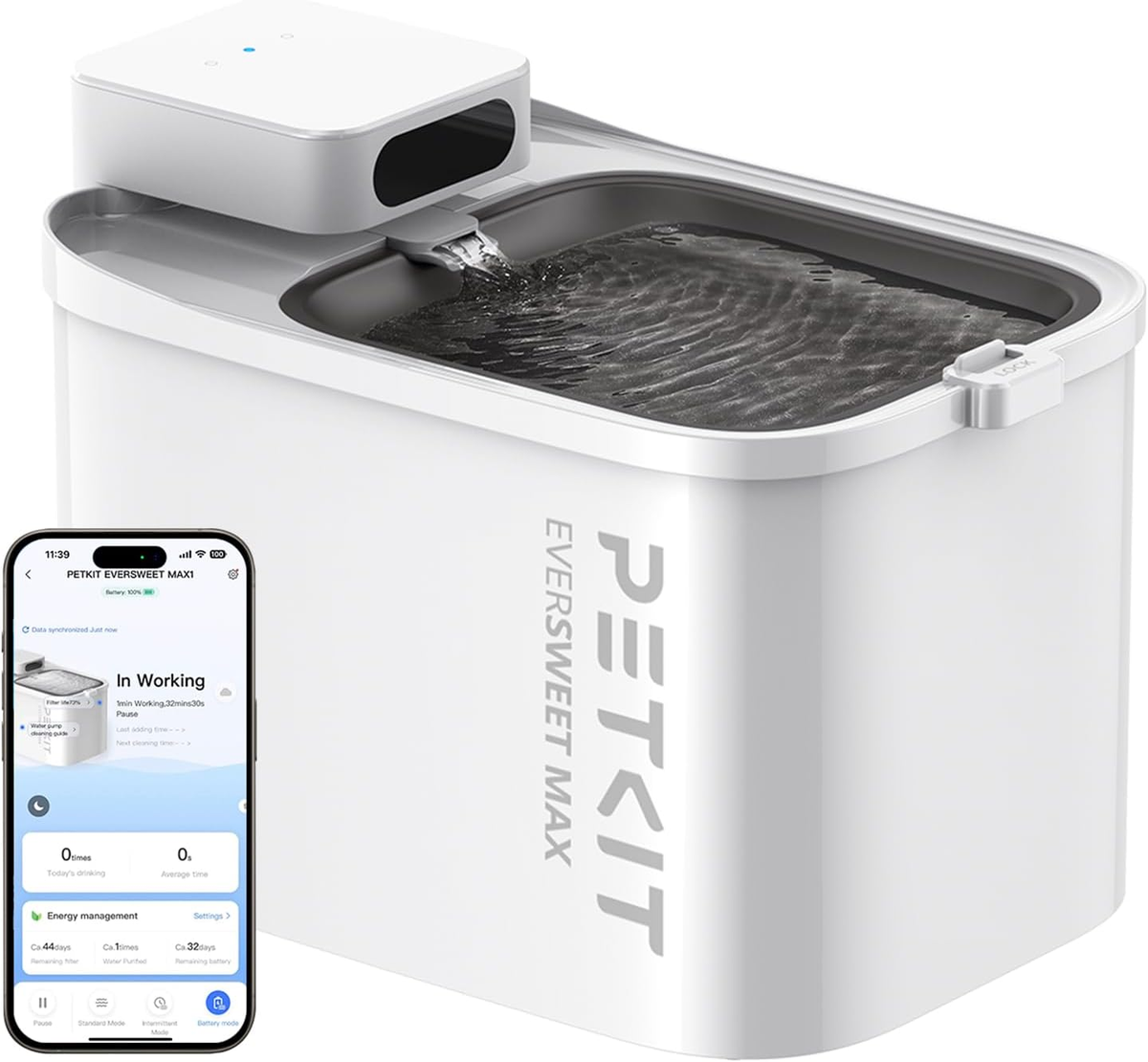 PETKIT EVERSWEET MAX cordless pet water fountain with app