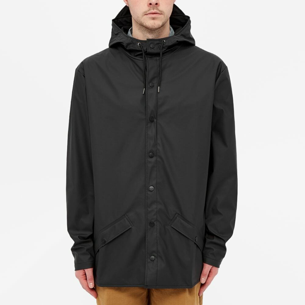 Rains Jacket Black waterproof rain jacket model view