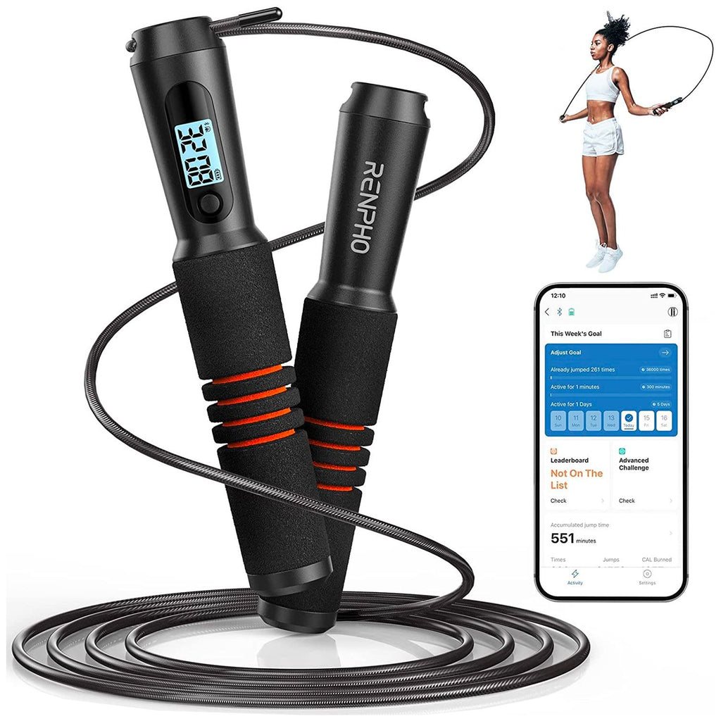 RENPHO Smart Jump Rope with LCD handle and fitness app