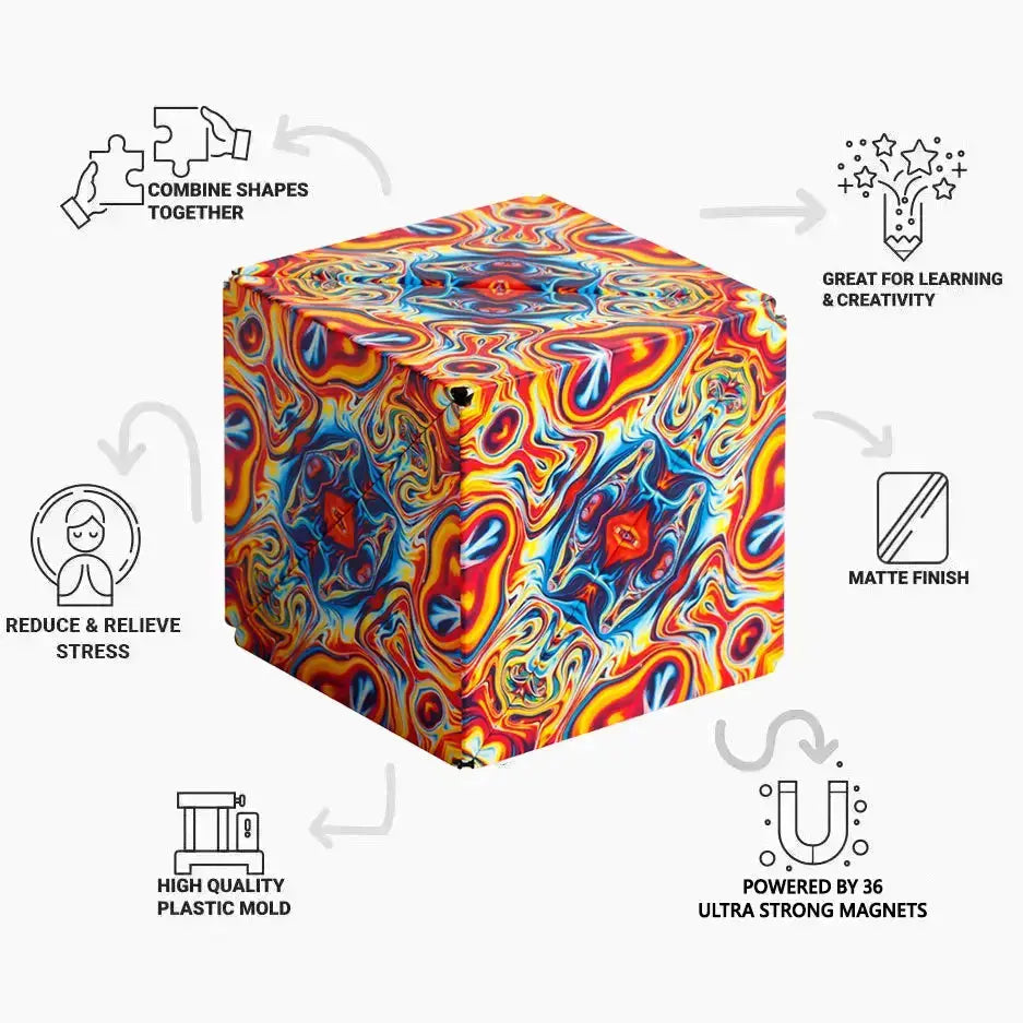 Shashibo Original Series magnetic puzzle cube features