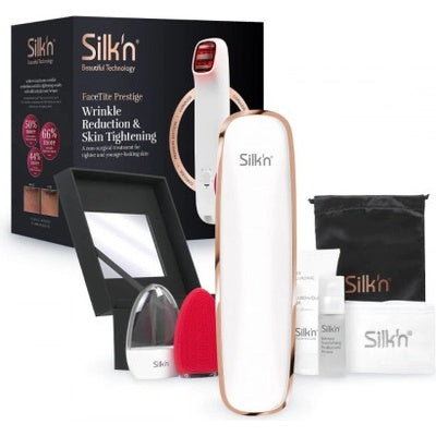 Silk'n FaceTite Prestige set with facial cleansing brush and serum