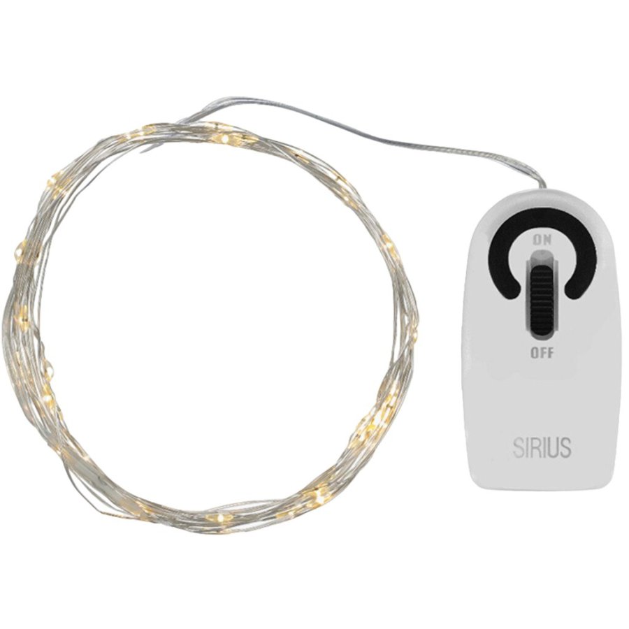 Sirius Knirke 40 LED 3.9m silver string lights with battery pack