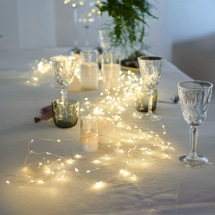 Sirius Knirke 80 LED silver wire light chain detail