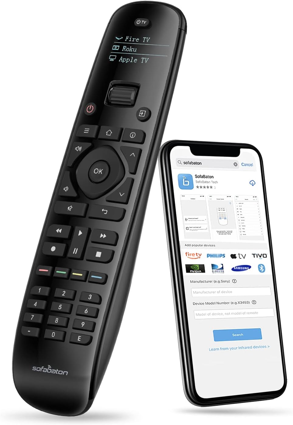 SofaBaton U2 universal remote control with mobile app