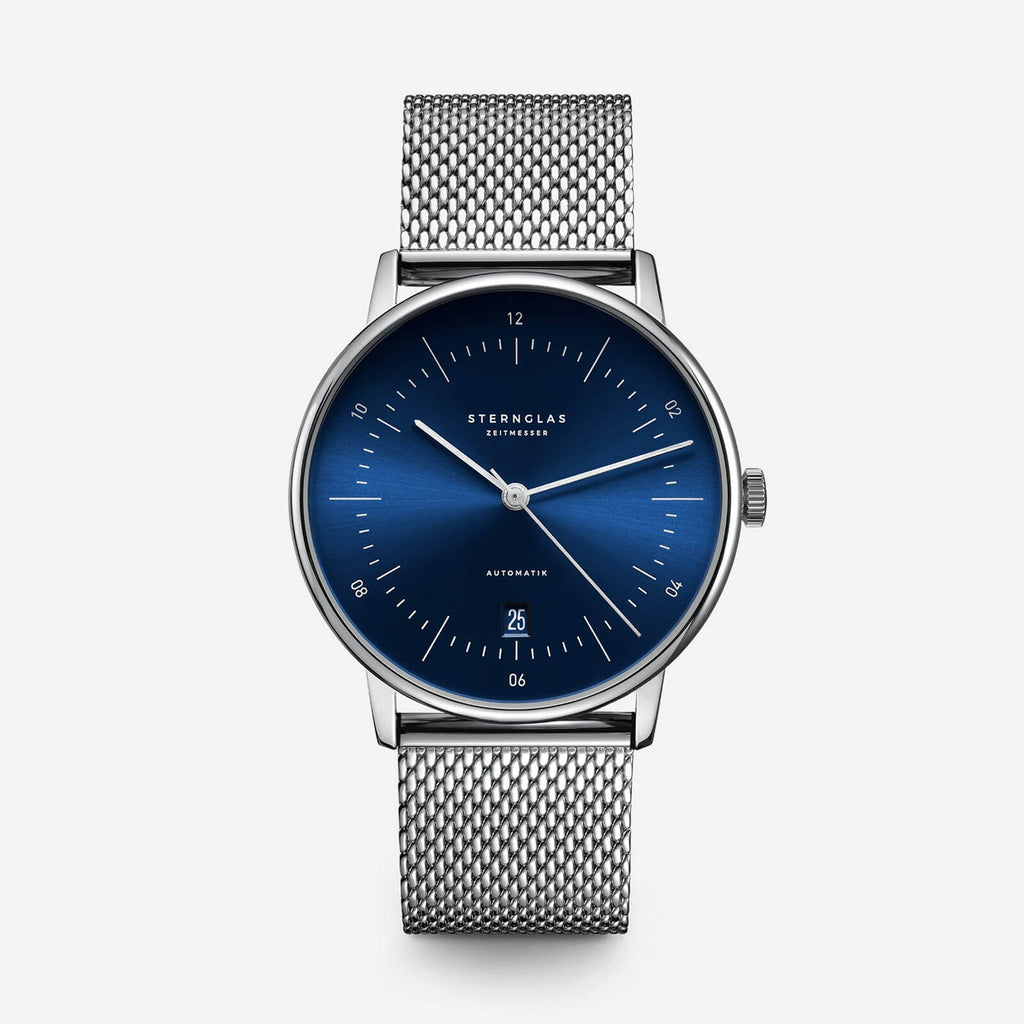 Sternglas Naos Automatik Blue with Milanese bracelet
