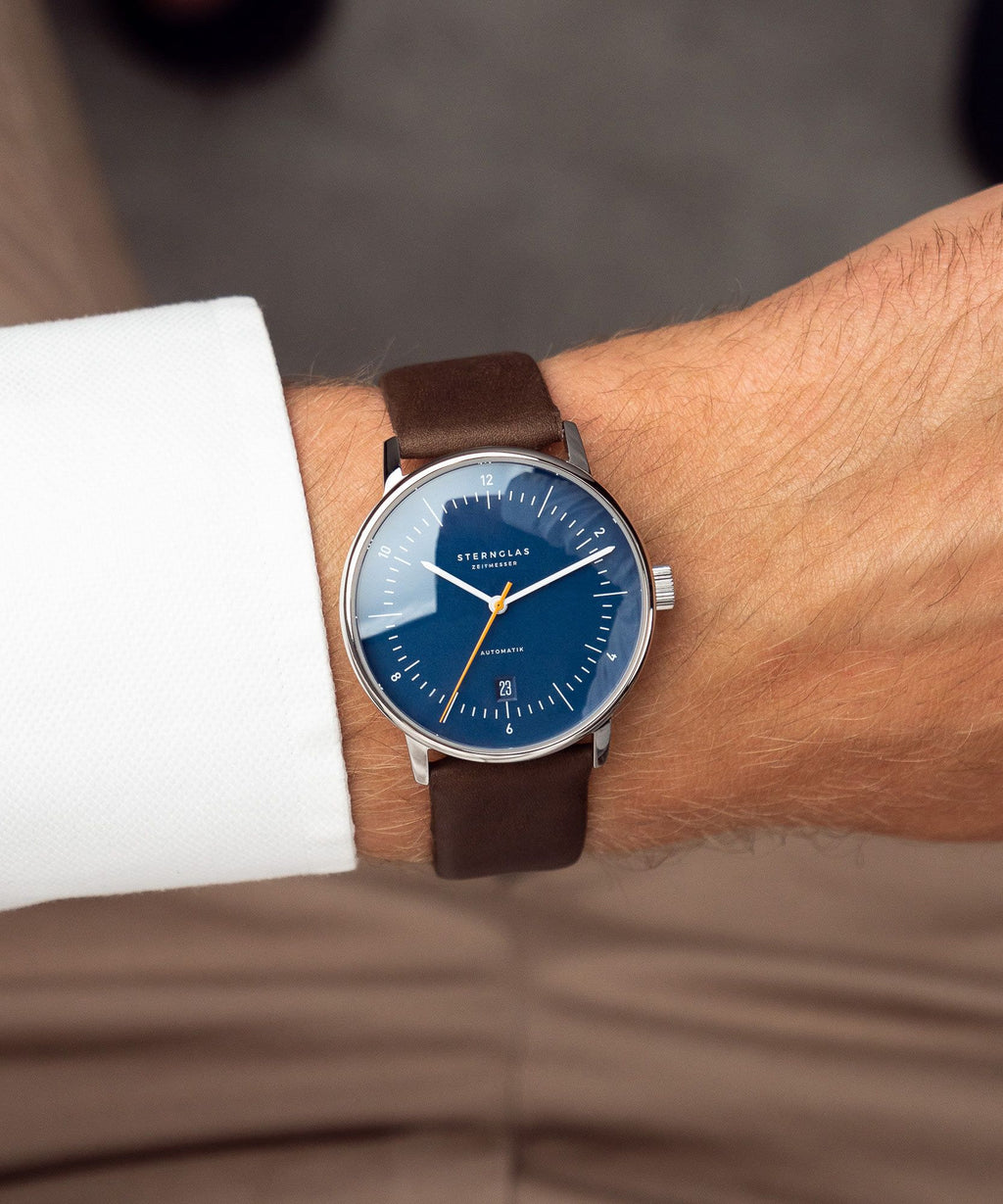 Sternglas Naos Automatik Blue wrist view