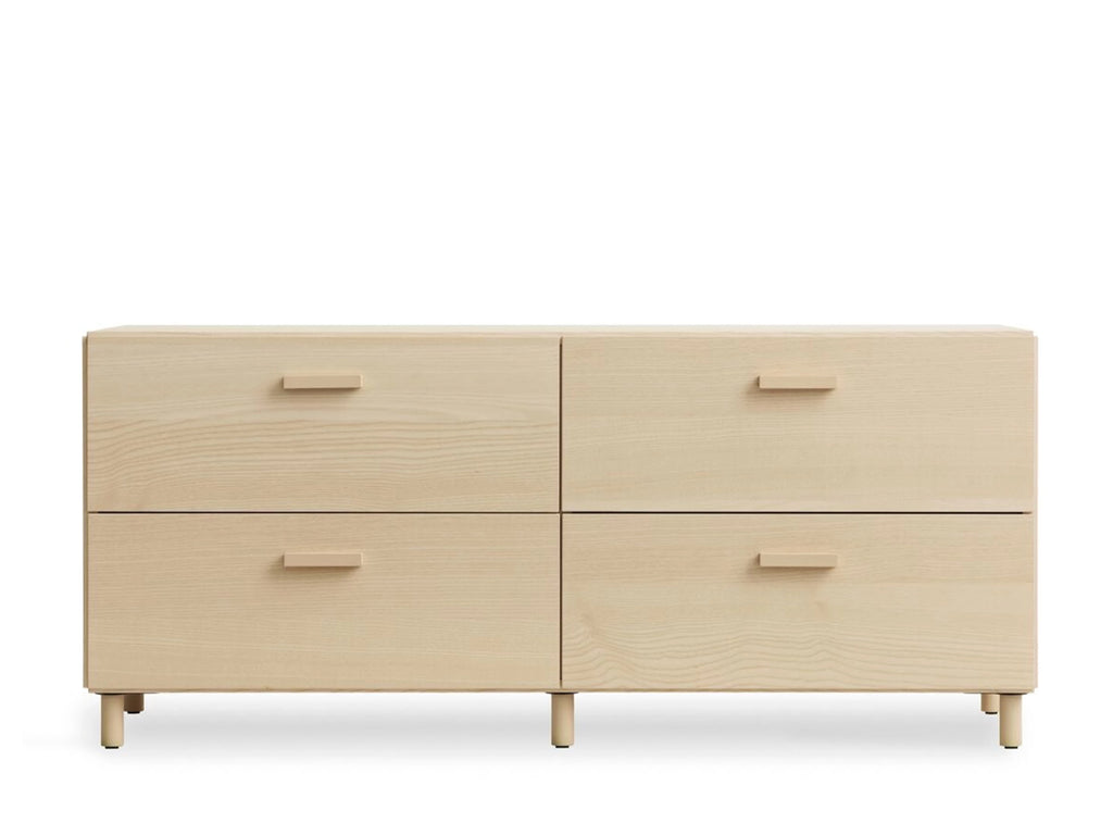 String Furniture Relief low chest of drawers Ash with legs
