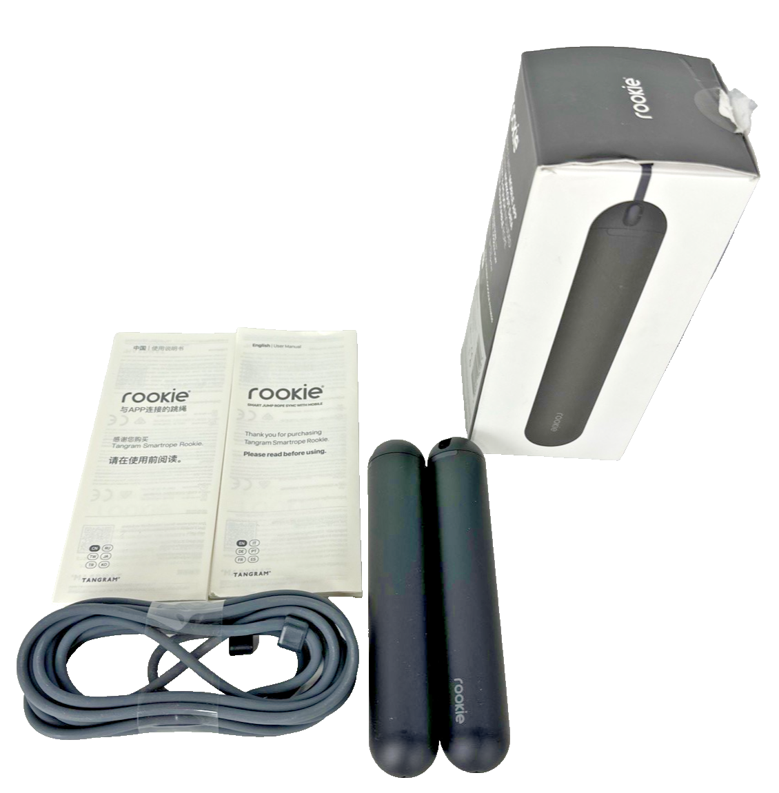 Tangram SmartRope Rookie black product kit and box