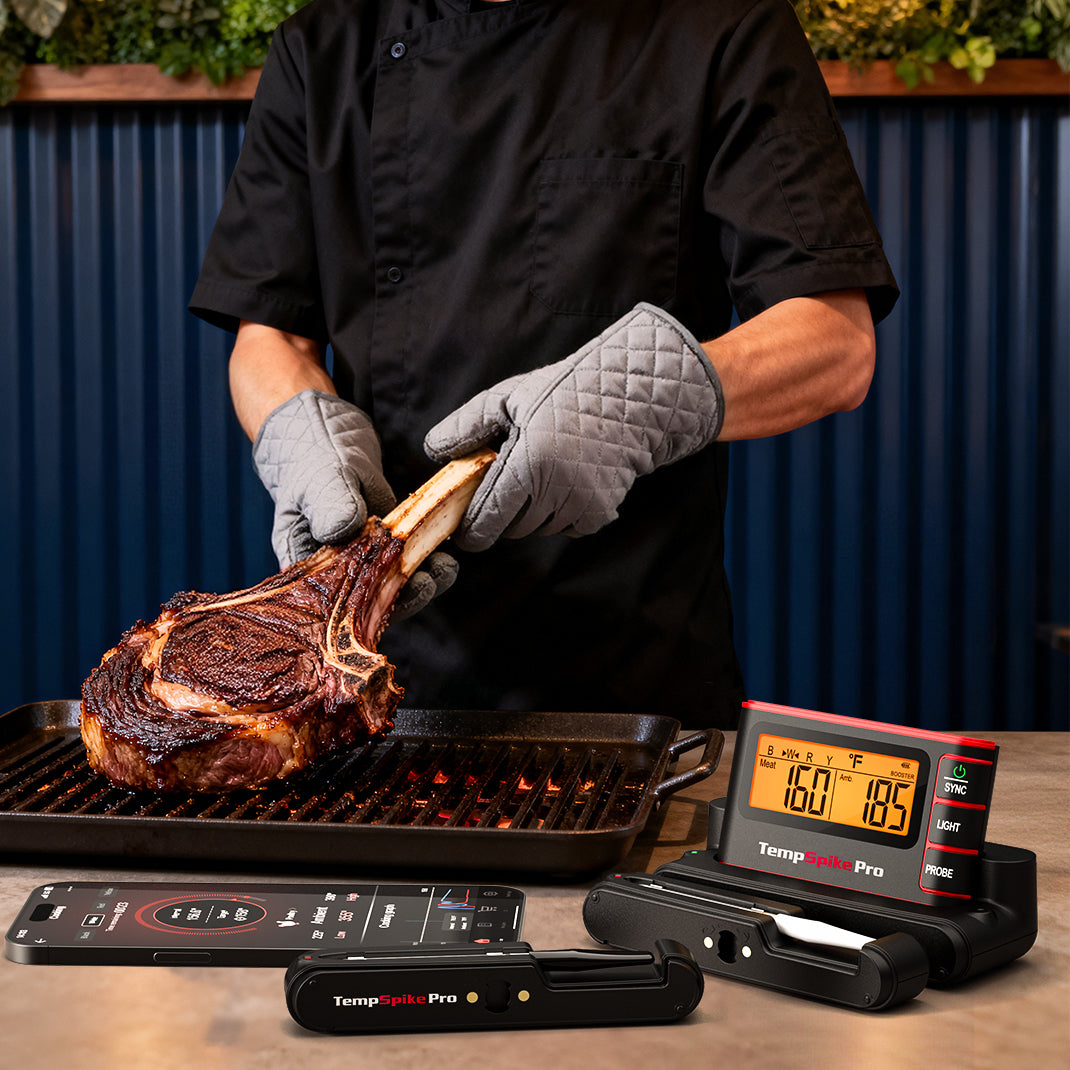 ThermoPro TempSpike Pro TP980 used while grilling tomahawk steak