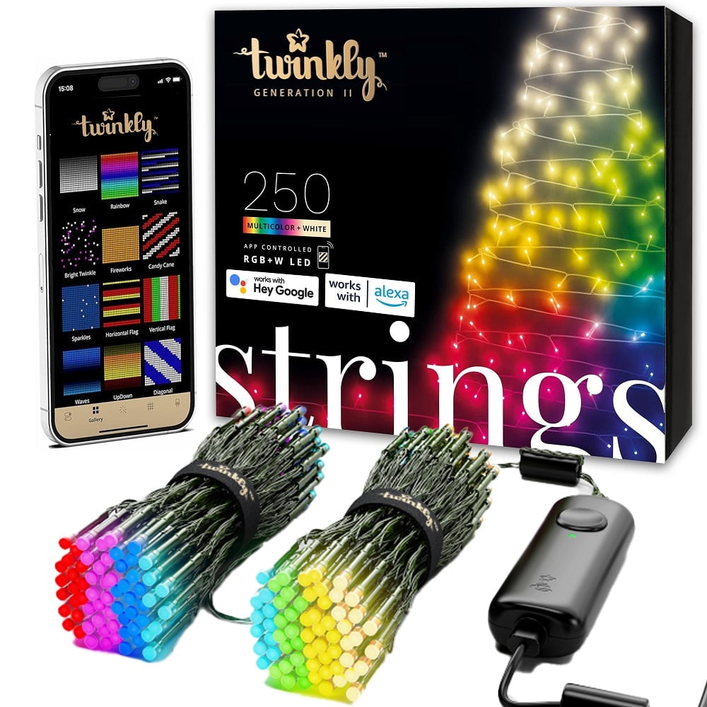 Twinkly Strings 250 RGB+W Generation II smart lights kit