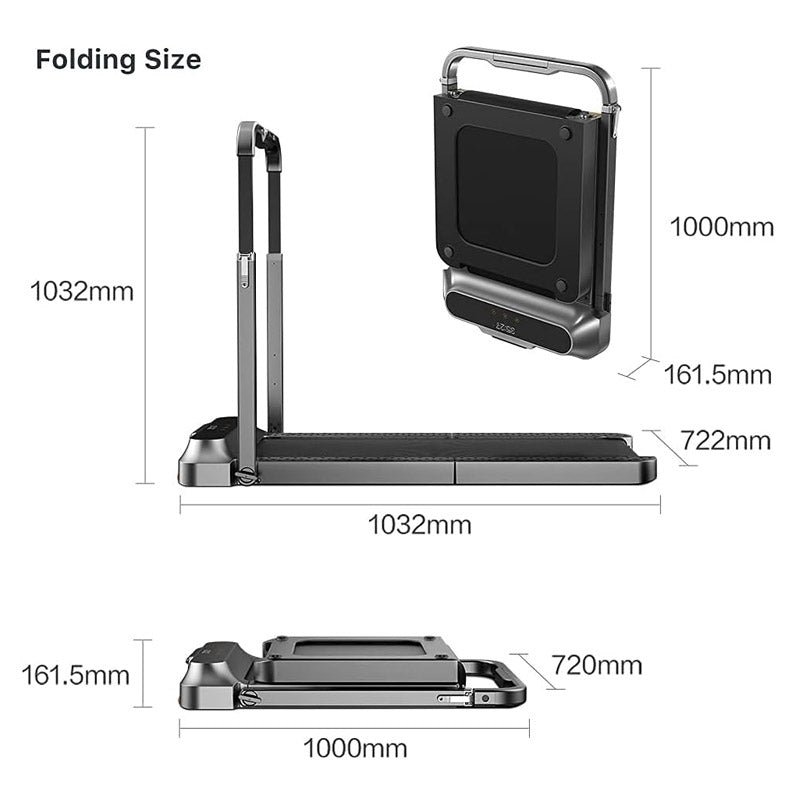 WalkingPad R2 folded and unfolded dimensions