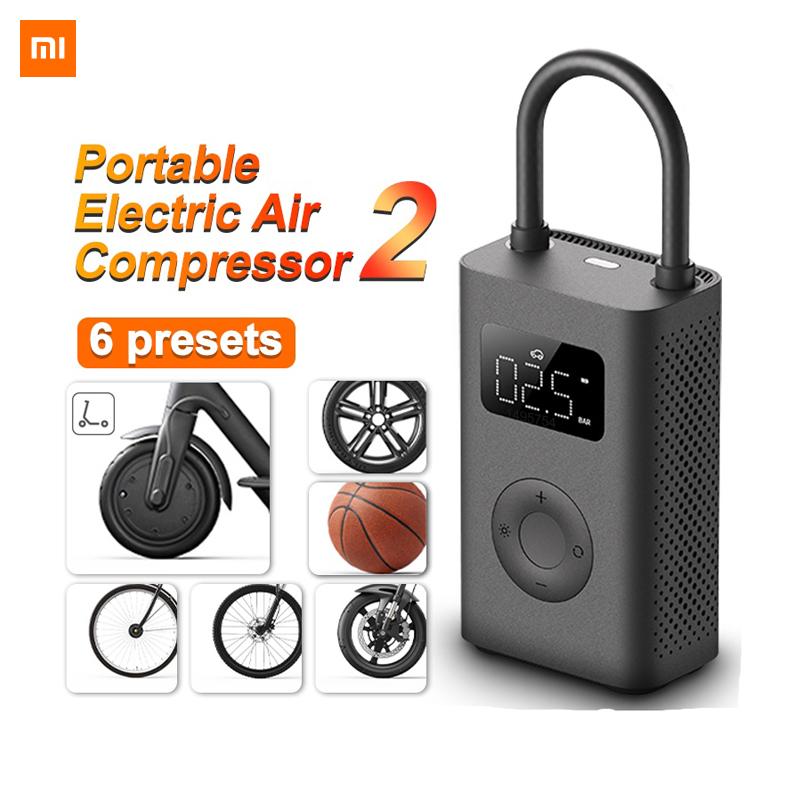 Xiaomi Portable Electric Air Compressor 2 product view and inflation presets